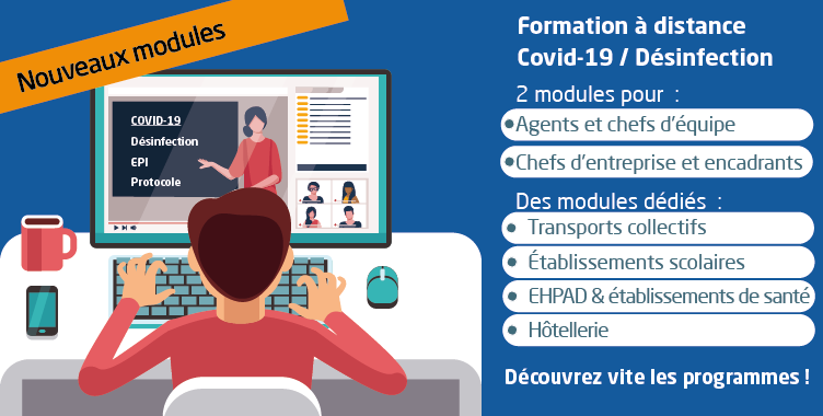 Covid-19 / Désinfection : Modules de formation à distance